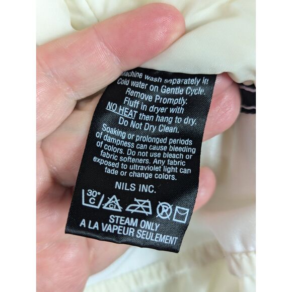 NILS Ski Snow Puffer Hooded Jacket Winter Sports Outdoors Pockets Cream Size 8 - Picture 11 of 14